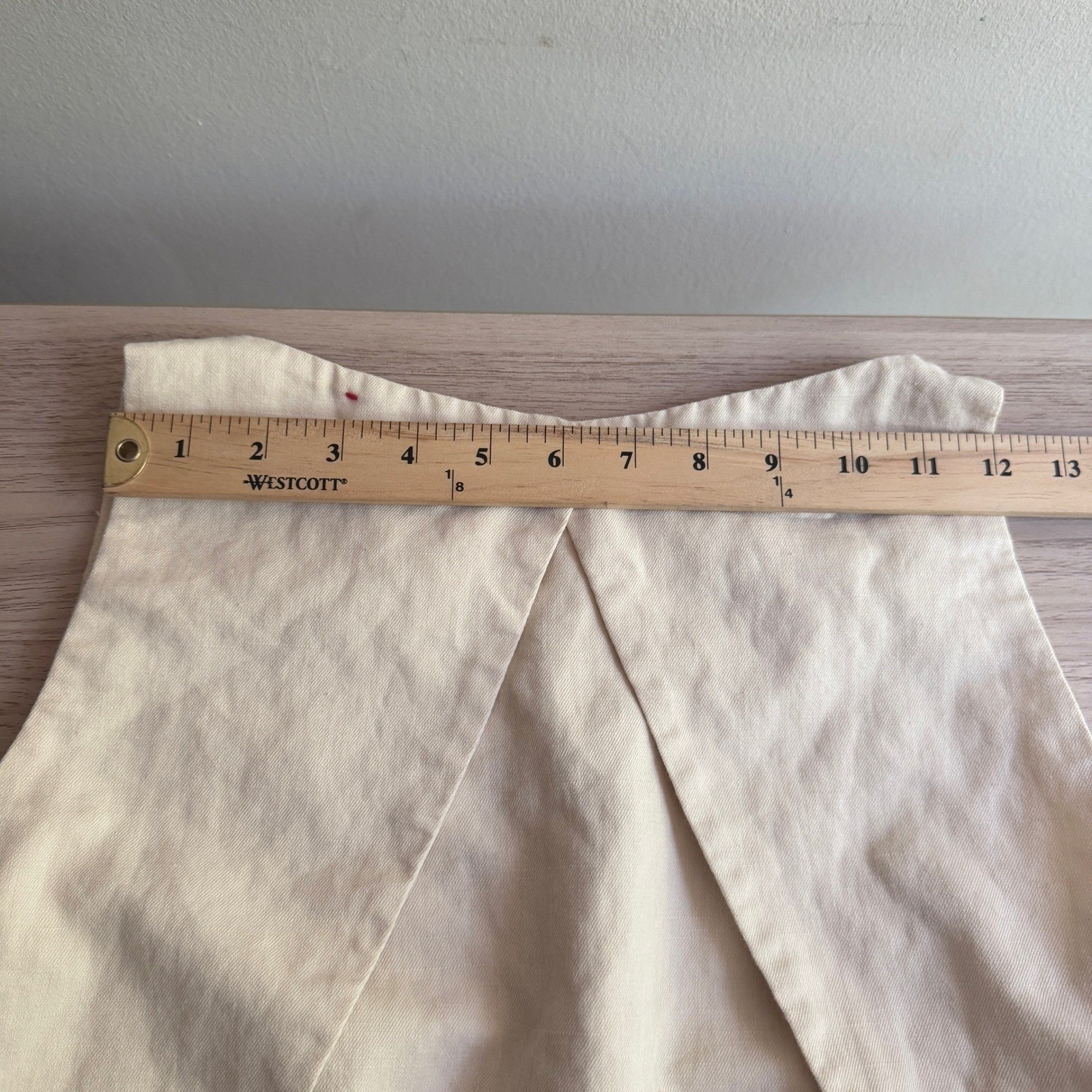 Rentrayage Peplum Top Open Back Sleeveless Beige White Small — image 5 of 7